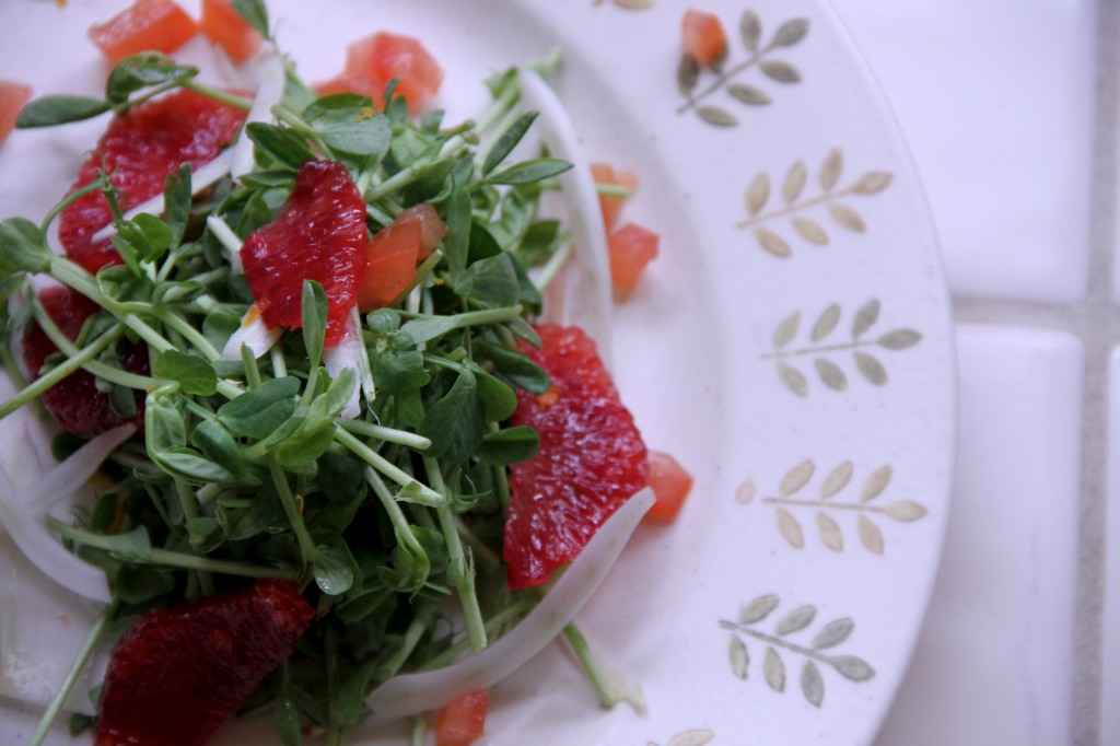 Pea Shoot and Citrus Salad