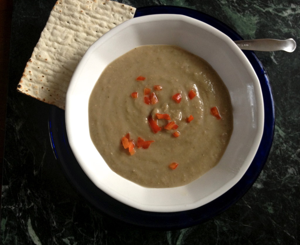 Eggplant and lentil soup